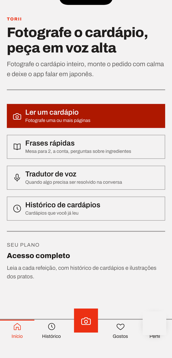 The Tabelingo home screen